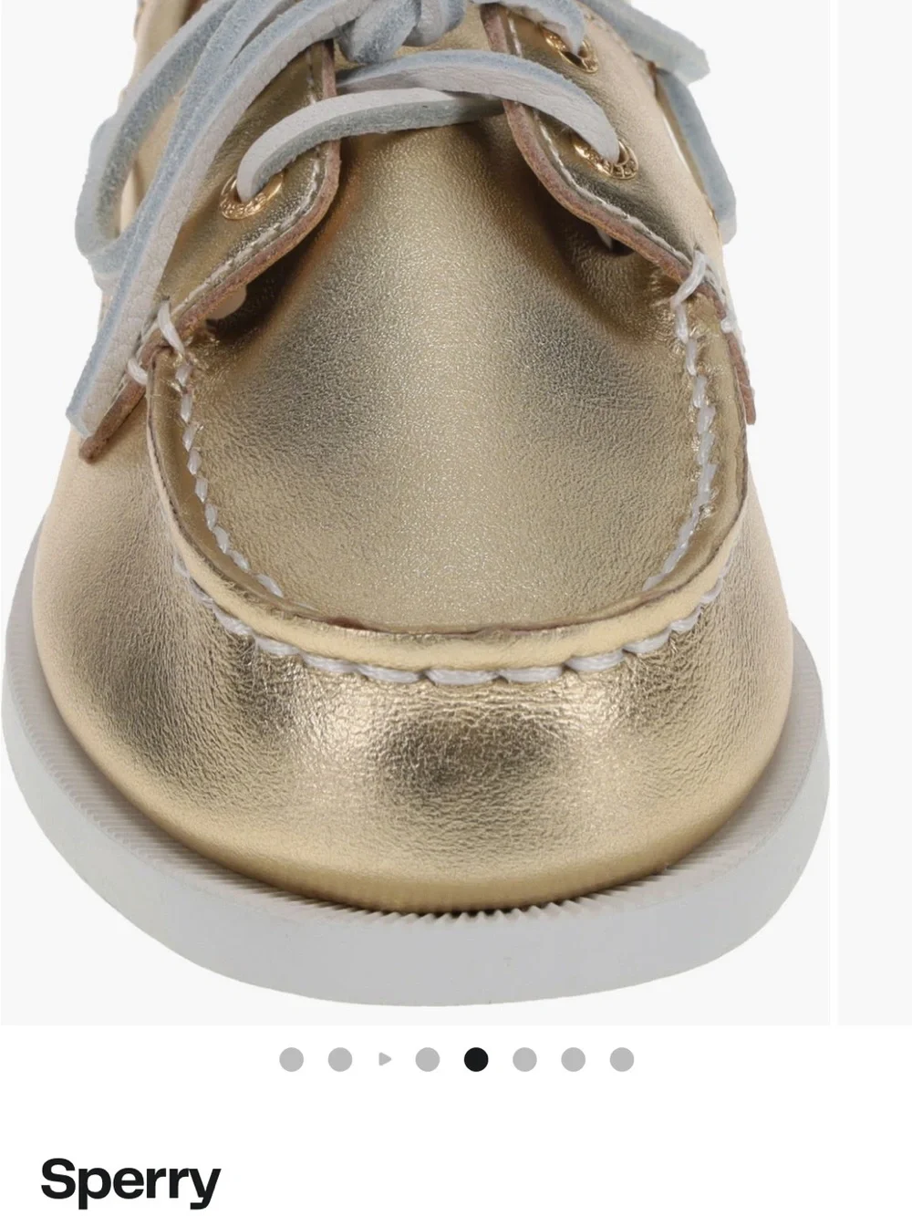 Sperry Kids 2 Eye Metallic Gold Boat Shoe w/White Laces Sz 13 NWB Age 6-7 Unisex